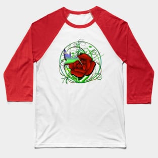 Rose & hummingbird Baseball T-Shirt